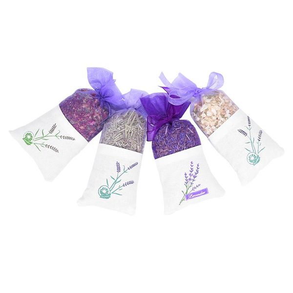 Bolsa de malla púrpura, bolsita de Organza y lavanda, bolsas de paquete de flores secas DIY, papel de regalo para fiesta de boda, bolsas de vainilla