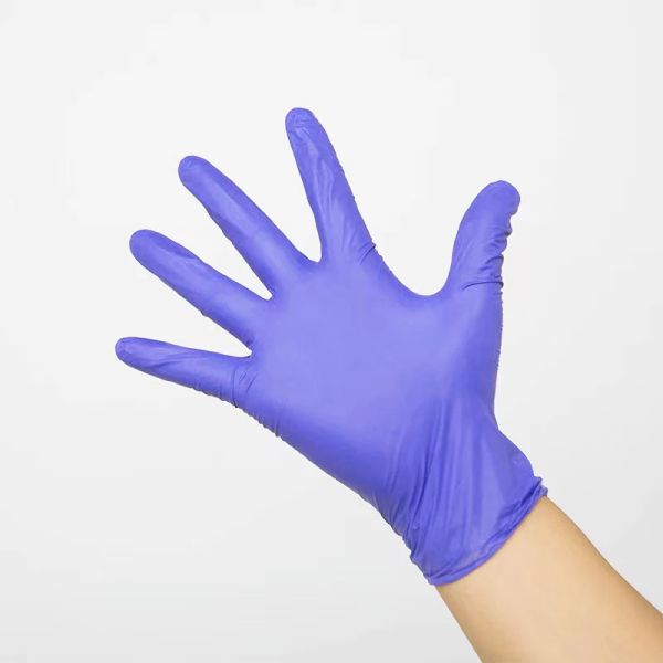 Guantes de nitrilo púrpura desechables látex gratis x-small medios grandes niños adultos trabaja guante doméstico diario uso de un solo rosa negro