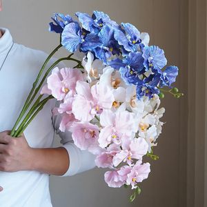 Branche d'orchidée violette, fleur artificielle, décoration élégante, réaliste et de haute qualité, fausse orchidée pour la maison et le salon, 240111