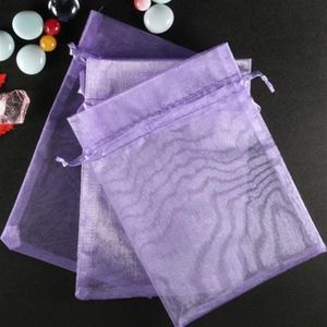 Sac cadeau en organza violet Sacs de fête de faveur de mariage 9X12cm Nouveau ou autres couleurs3165