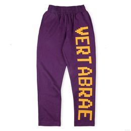 Pantalon violet vertabrae imprimer pantalon pantalon hommes femmes tissu lourd joggers joggers pantalon cordon us taille 2024
