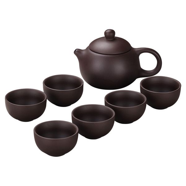 Sopera de té, juegos de café de arena morada, tetera de kung fu de cerámica negra, teteras hechas a mano, ceremonia de taza de té