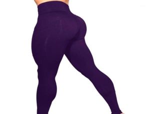 Paarse sexy yogabroek fit sportbroek fitness gym workout strakke sportlegging vrouwelijke broek s313814383