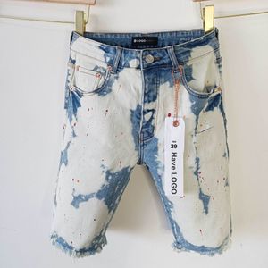 Paarse korte jeans designer jeans shorts high street paars merk korte hiphop casual korte knie lenght jean kleding 29-40 maat hoge kwaliteit shorts denim Jean 100