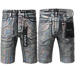 Purple Shorts Jeans Designer Men For Women Pants Brand Summer Hole 2024 Nieuwe stijl Borduurwerk zelf 2T7B