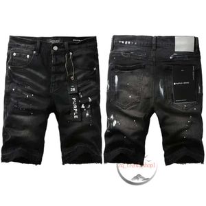 Jeans de shorts violets luxe y2k mens concepteur jeans arc-en-ciel arc-en-ciel hip hop décontracté knoues courte lengon