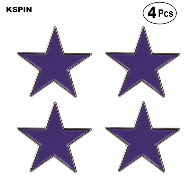 Épinglette étoile violette Badge épinglette drapeau badge broche broches Badges 4PC