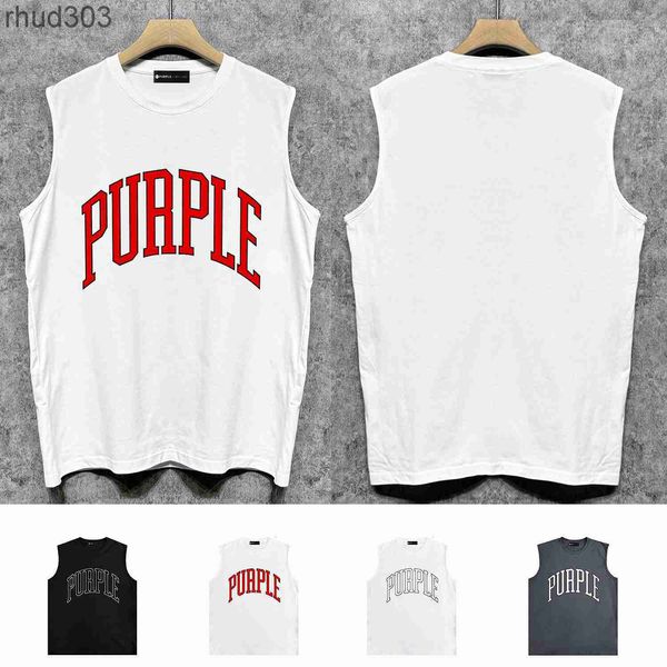 Purple T-shirts Designer pour hommes BPUR080 TRACKET EDGE CURVE LETTRE IMPRESSION SEPLES