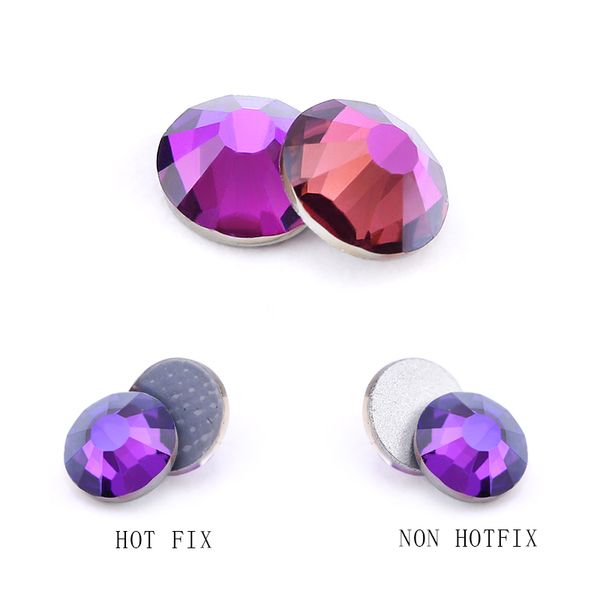 Diamants en vrac Violet Velours Strass Cristal Strass Paillettes Diamant Gemme Non Hotfix 3D Paillettes Pour La Décoration Des Ongles Flatback Lâche