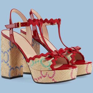 Lafite Grass Sandales Designers Chaussures pour Femmes Mode Patchwork Talons Chaussure Boucle Sangle 12cm Talon Haut 35-42 avec Boîte Dames Plate-Forme Talon Designer Sandale