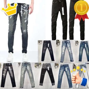 purpleDistressed Paars Zwart Designer Heren Ripped Biker Fit Motorcycle Bikers Broek Voor Mannen Mode Heren Design Streetwear Slanke Jeans Maat 29-40.s s