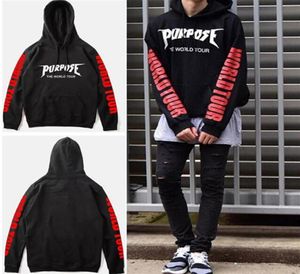 Purpose Tour Hoodies Mannen Hip Hop Purpose Tour Hoodie Streetwear Sweatshirts Swag Tyga Hoodie229E1662296