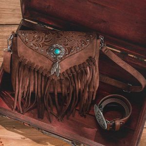 Sac à bandoulière de design d'origine CELELA pour femmes Pu Leather Luxury Cutch Designer Hands Messenger Western Fringe Messenger