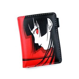 Purse Anime Hell Girl Enma Ai Pu Billeteras para hombres cortos con bolsa de moneda Y240524
