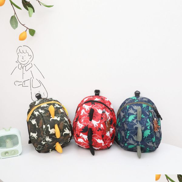 Sac à main coréen mode hiver enfants super cool dinosaure sac à dos enfants belle école primaire toile cartable en gros drop delive dhouu