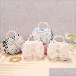 Purse Korean Style Kids Purres and Bags 2022 Cute Little Girls Princess Flower Crossbody Bag Kawaii Baby Party Tote Gift Drop Livrot Dhljf