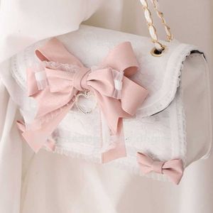 Purse nouvelle fille tendance arc perl 2024 kawaii épaule mbti sac lolita pour jk en dentelle japon