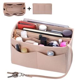 Organisateur de sac à main Organisateur de sac en feutre Insert Shaper Organisateur de sac à main avec fermeture éclair Convient à toutes sortes de sacs à main fourre-tout Sacs de toilette cosmétiques245u