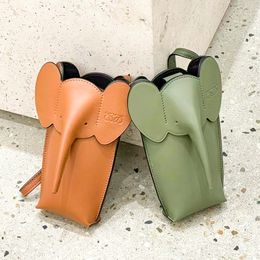 Portemonnees Anagram Olifant Telefoon Luxe telefoontas Designer Crossbody Echt lederen tas Riem Meisje Heren Kleine dames Clutch Bags Geel Klassieke schoudertassen Handtassen