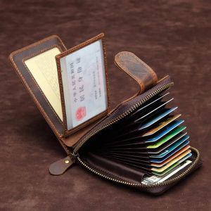 Purses Luufan Men Credit Card Carte Solder Geothine Leather Purse pour cartes CARTRE BOURQUE SOLLET HASP CRÉDIT ID BANQUE CARDE BAND