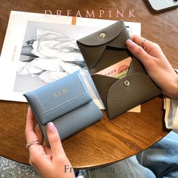 Pursos Diseño de lujo Caca Caca Square Coin Fashion Letter Custom Letter Japan Mini Wallet Personalice Iniciales de cuero genuino POUCHO