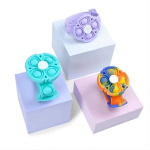 Push Bubble Bracelet Simple fossette Fidget It Spinner Jouets Silicone Bracelet Mains Fidget Sensory Unzip Bracelets Antistress 2023