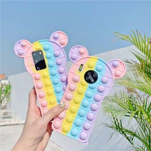 Push Bubble Huawei Mate40 Mobiele Telefoon Case Decompressie Squeeze Speelgoed Siliconen Zachte Telefoon Gevallen P30PRO Beschermhoes