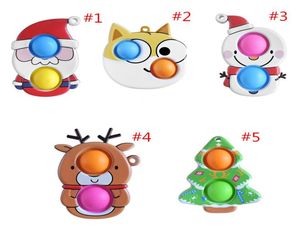 Push Bubble Toys Party Favor Christmas Santa Claus Tree Snowman Diseño por Bubbles Keychain Sensory Desktop Juego de rompecabezas para niños Reliefs 5985512