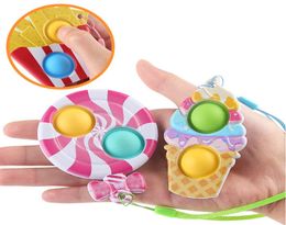 Push Bubble Toys Party Gunst Pers Ice Cream Lolli Santa Claus Shape Squeeze Sensory Toy Per Bubbles Keychain Antistress 20225763043