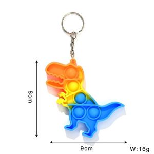 Fidget Speelgoed Sleutelhanger Push Key Chain Rainbow Unicorn Dinosaur Werewolf Bubble Decompressy Toy Anti Stress Bubbles Board Sleutelhanger H81YVMY