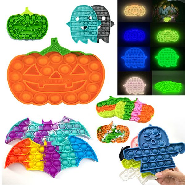 Push Pop Fidget Toys Sensory Serie de Halloween Murciélago Calabaza Fantasma Antiestrés Niños Aprender Regalos y Adultos Juguete de descompresión