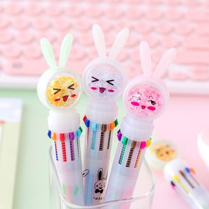 navette poussoir stylo à bille en plastique multicolore lapins de dessin animé mignons chats et papillons LOGO personnalisé