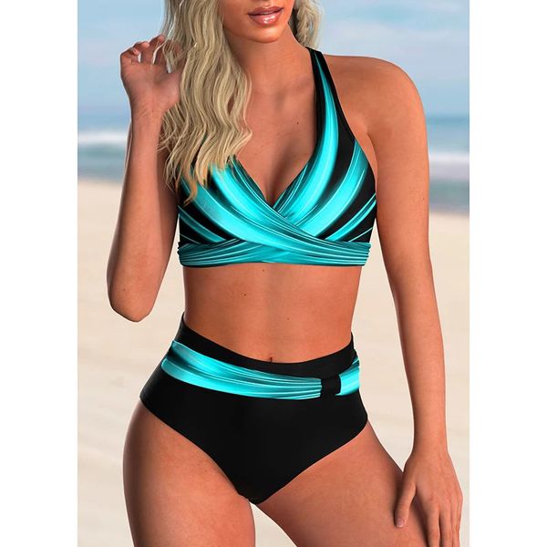 Push Up Bikinis Halter Swimsuit Femmes High Waist Swimwear Female Bathing Swimming Swim Suite Bathers Beachwear Dames 240508