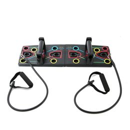 Push Up Board 9 in 1 Opvouwbare Bodybuilding Fitness Oefening Tools Multifunctionele Home Gym Korst Spier Oefening Apparatuur X0524