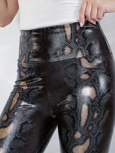 Push Up Leggins noir serpent Sexy Leggings femmes pantalon élastique mince taille haute vêtements de sport pantalon femme
