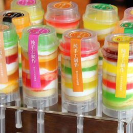 Push Up Pop Containers Plástico de grado alimenticio Push Up Pop Cake Container Tapa Cake Container para decoraciones de fiesta Herramienta de forma redonda a01 a40