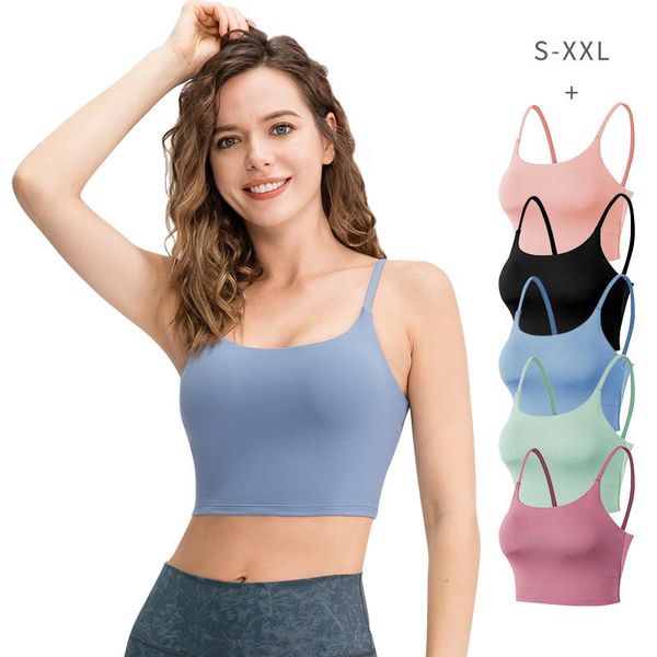 Soutien-gorge de sport push-up pour femmes, rembourré, confortable, sous-vêtements de yoga, vêtements actifs, haut de fitness, noir, grande taille S-XXL, tenue pour filles