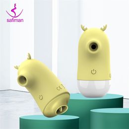 Jouet de léchage de chatte Clitoris Sucker 2 en 1 Stimulateur de langue orale Nipple Clit Vibrator Sex Toys pour femmes Adulte 18 220317