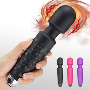 pussy Vibrator Erotisch seksspeeltje voor vrouw 20 Patronen Vibratie Toverstaf G-spot Massager Vrouwelijke masturbator