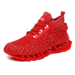 Putiaanse ontwerper Red Mans Wandelschoenen Zomer Ademend Flyknit Mesh Sportschoenen Schok Absorberend Blade Running Fashion Shoes Spring