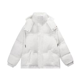 Version correcte du designer Putian de la veste courte en duvet de canard blanc pour l'hiver 2023, nouveau style pour hommes et femmes, design épaissi et de niche, veste grise d'hiver
