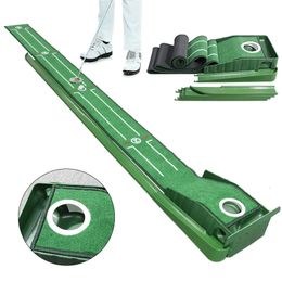 Putting Green avec tapis de golf portable à retour automatique de balle pour une utilisation intérieure ou extérieure automatique 240116