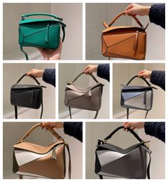 Bolso de diseñador de Puzz 5a Bolso de cuero genuino Bolso de hombro Bolsas Mujer Bolsas Embrague Totas de embrague Geometría de Bolsos Crossos Color cuadrado Posquejo