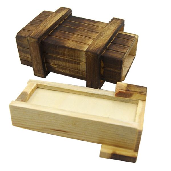 Puzzle Box Trap Mystery Brain Teaser Vintage Wooden With Secret Dather Magic Magic Compartment 3D Toys Kids Adult Educational Cadeaux