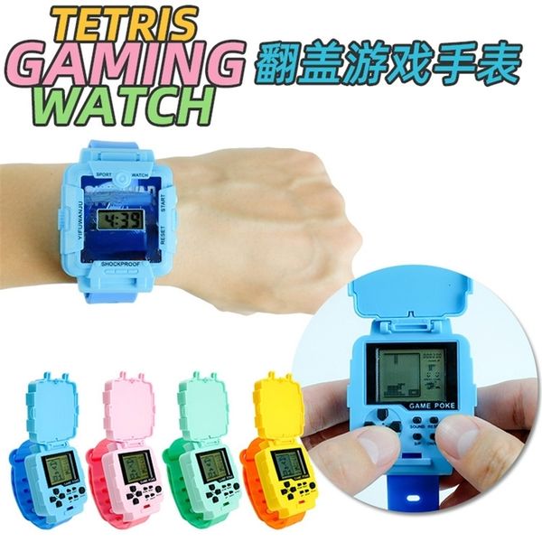 Rompecabezas Reloj para niños Consola de juegos portátil de dibujos animados Relojes electrónicos retro clásicos Regalos de Navidad para niños para niños y niñas 240131