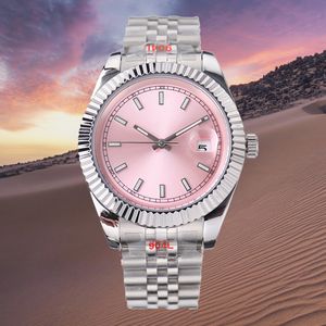 Roze damesluxe automatisch uurwerk roestvrijstalen horloges dames 8215 mechanisch horloge waterdicht lichtgevende horloges montre 36 mm 41 mm montres polshorloge