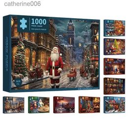 Puzzles 1000 pièces Puzzle thème de Noël exquis décoratif puzzle de Noël boîte-cadeau anti-décoloration carton puzzle cadeaux de Noël L231025