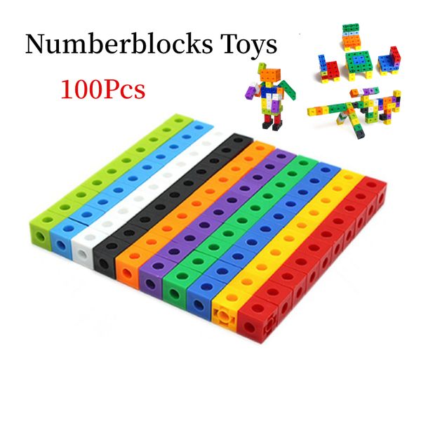 Puzzles 100pcs Mathématiques Jouets Reliant Cubes Numberblocks Verrouillage Multilink Comptage Blocs Enfants Apprentissage Éducatif Enfants Jouet Cadeau 230628