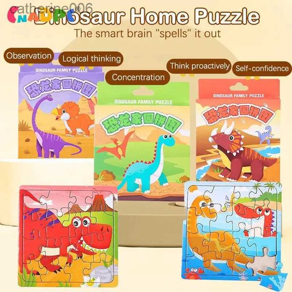 Rompecabezas 1 caja de rompecabezas de dibujos animados de dinosaurios para el hogar, juguete para padres e hijos, juguetes educativos de aprendizaje para niños, juego de rompecabezas para chico GiftL231025