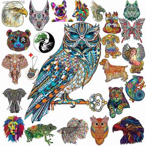 Puzzels 3D Houten Dieren Uil Puzzels Voor Kinderen Educatief Speelgoed Volwassenen Puzzels Spelletjes Houten Jigsaw Diy Puzzel Ambachten VerjaardagscadeausL231025